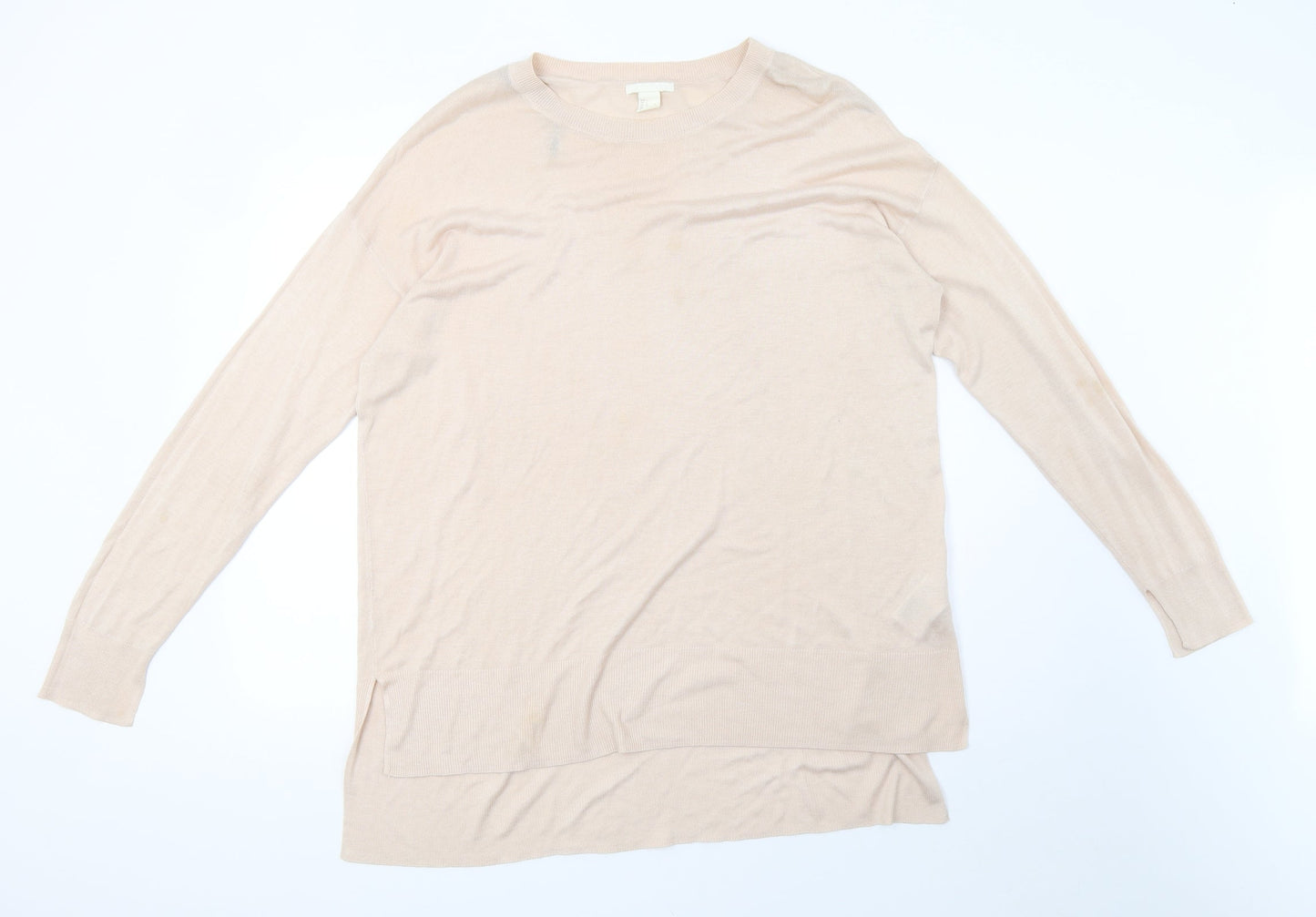 H&M Womens Pink  Knit Pullover Sweatshirt Size L