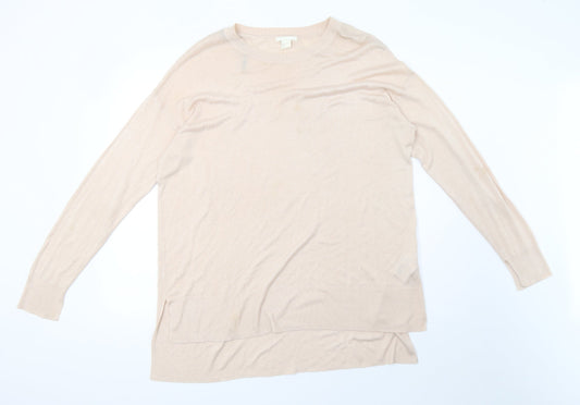 H&M Womens Pink  Knit Pullover Sweatshirt Size L