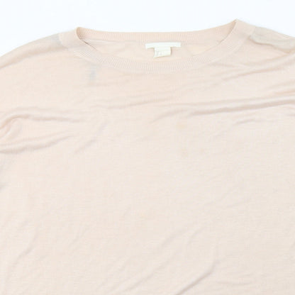 H&M Womens Pink  Knit Pullover Sweatshirt Size L