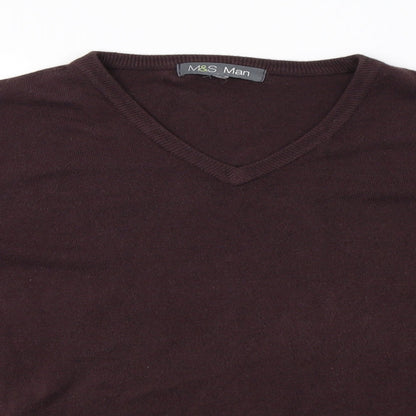 Mens UK Size S Marks and Spencer Brown Pullover Sweatshirt