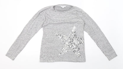 Primark Girls Grey  Knit Pullover Sweatshirt Size 11-12 Years