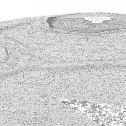 Primark Girls Grey  Knit Pullover Sweatshirt Size 11-12 Years