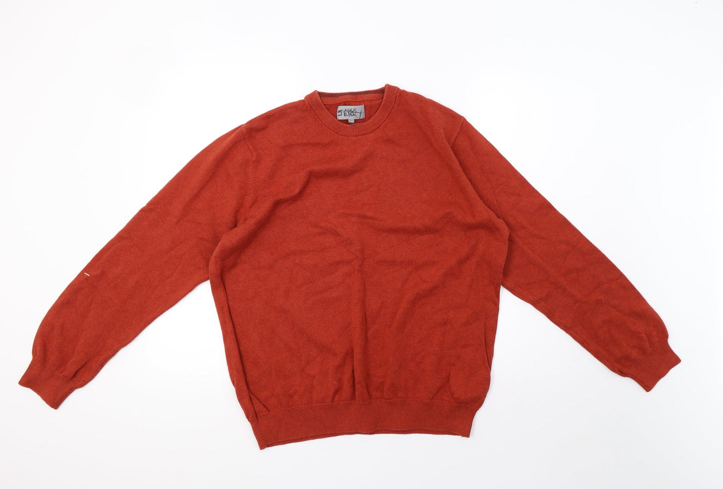 Mens UK Size L Marks and Spencer Orange Pullover Sweatshirt