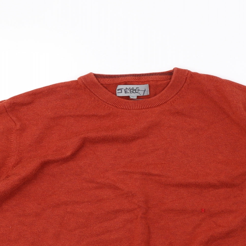 Mens UK Size L Marks and Spencer Orange Pullover Sweatshirt