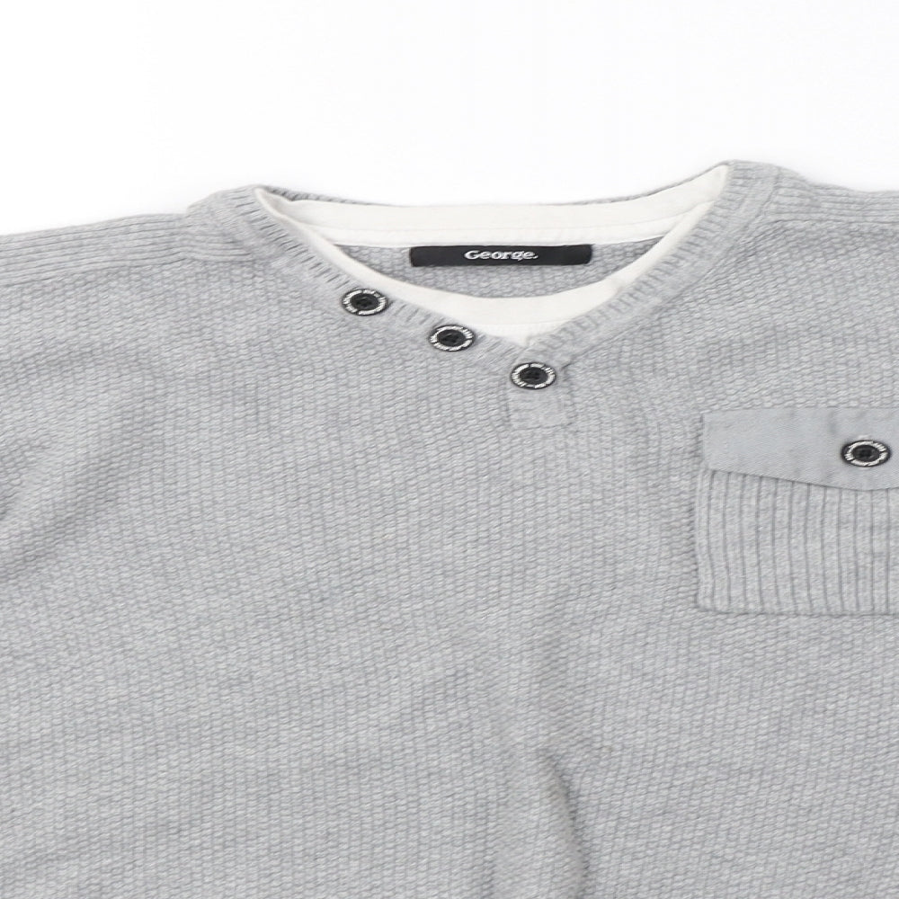 George Boys Grey  Knit Pullover Sweatshirt Size 12-13 Years