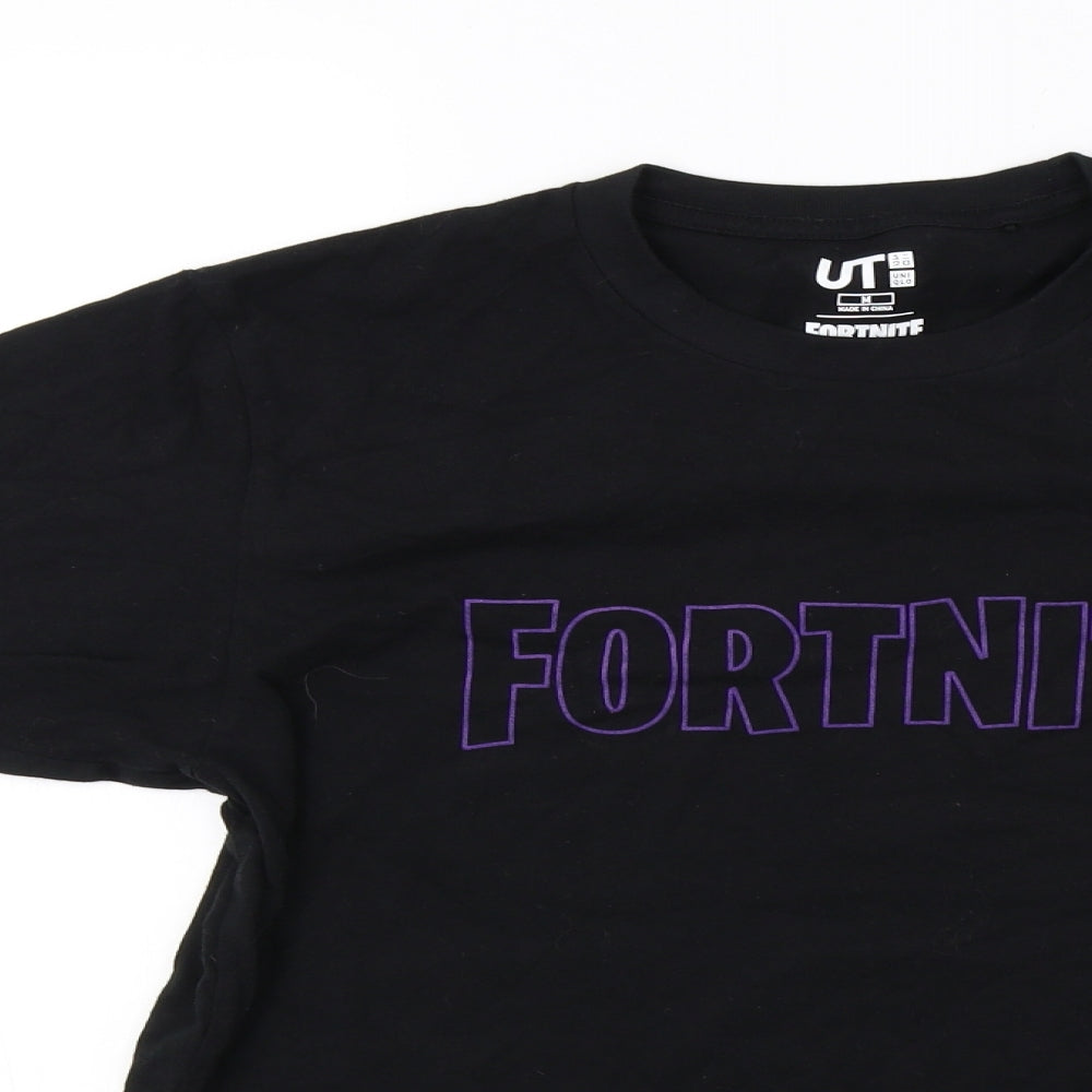 Preworn Mens Black    T-Shirt Size M  - fortnite