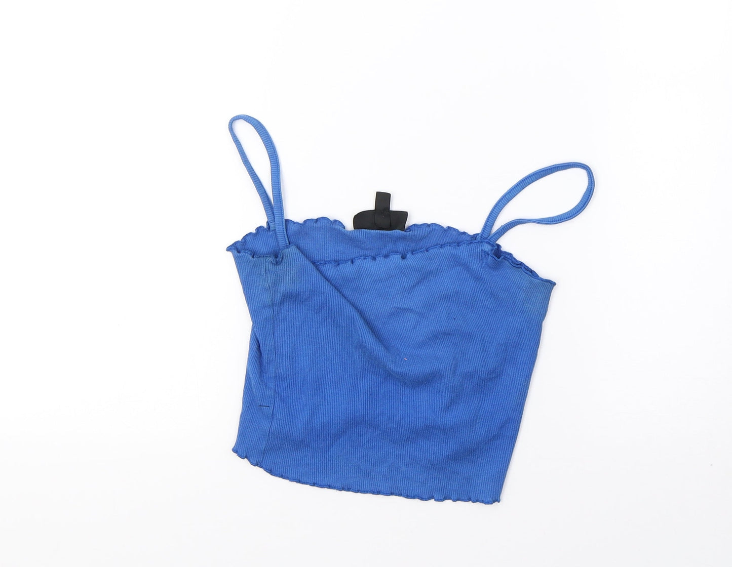 Womens UK Size 8 Topshop Blue Cropped Tank