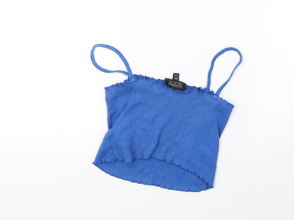 Womens UK Size 8 Topshop Blue Cropped Tank