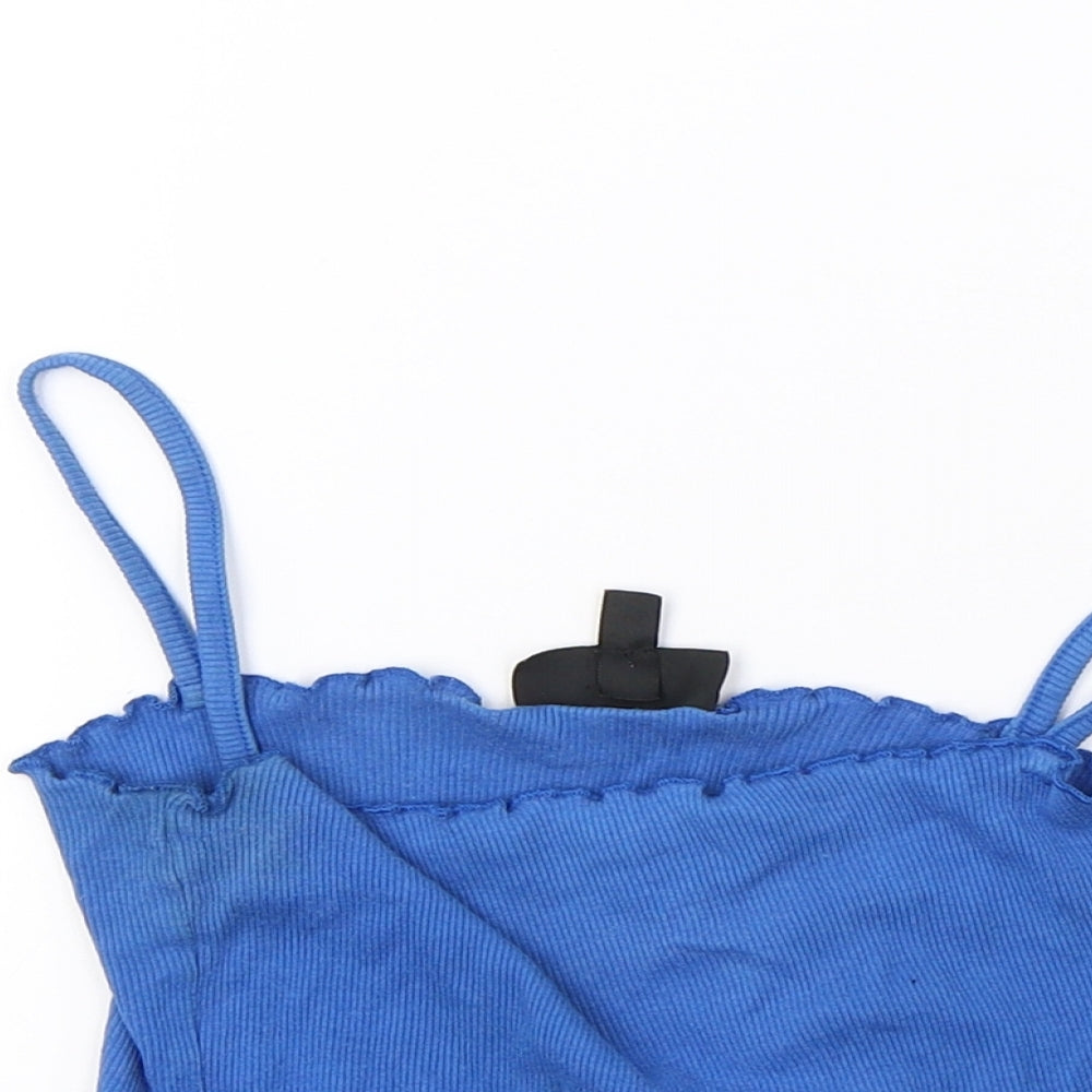 Womens UK Size 8 Topshop Blue Cropped Tank
