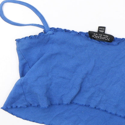 Womens UK Size 8 Topshop Blue Cropped Tank
