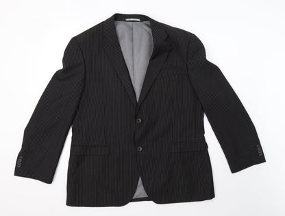 George Mens Black Striped  Jacket Blazer Size 42