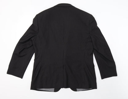 George Mens Black Striped  Jacket Blazer Size 42