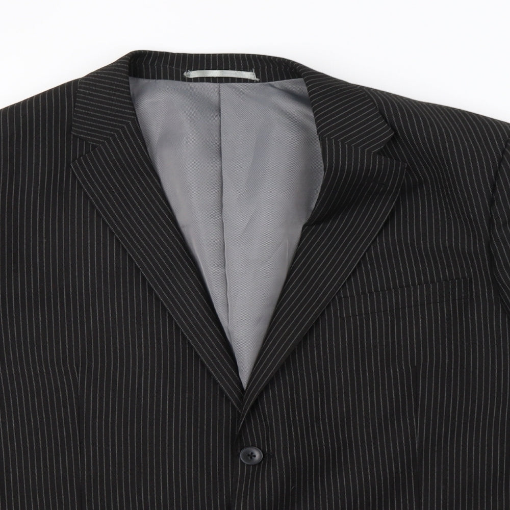 George Mens Black Striped  Jacket Blazer Size 42