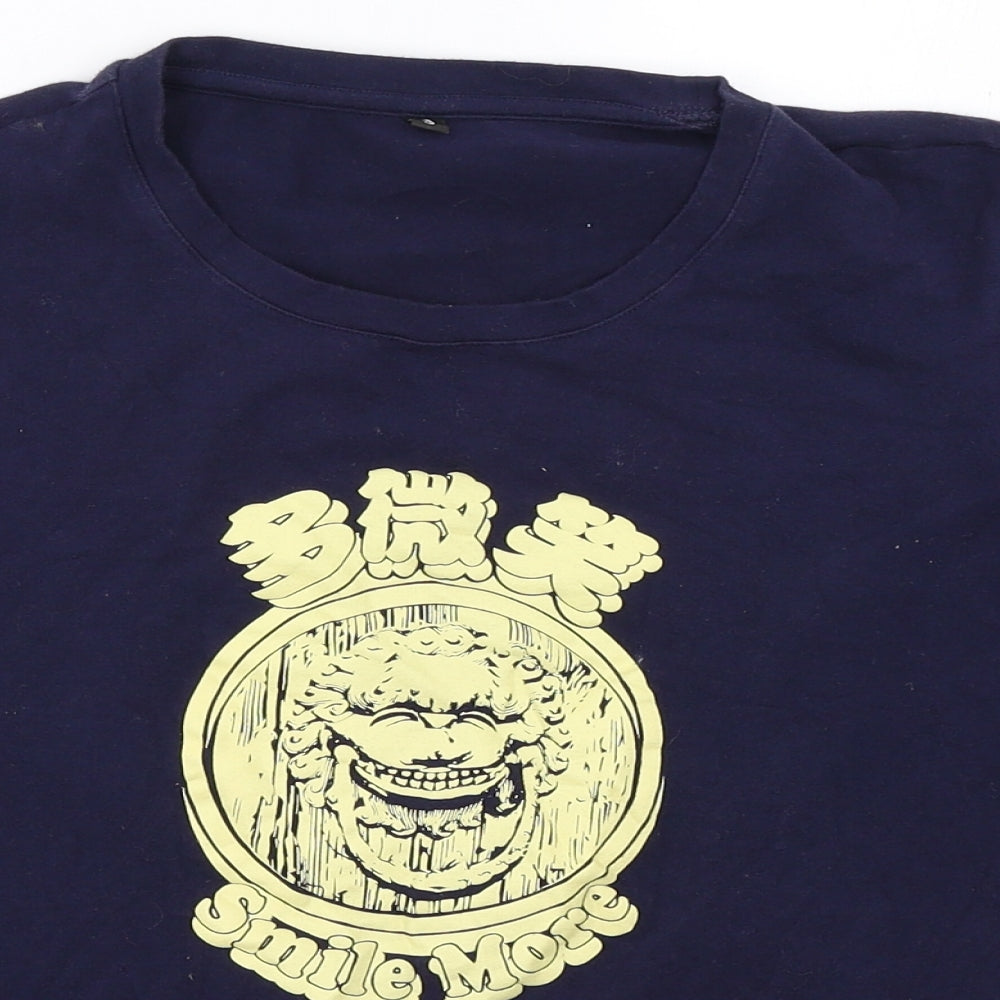 Womens UK Size S Preworn Blue Basic T-Shirt