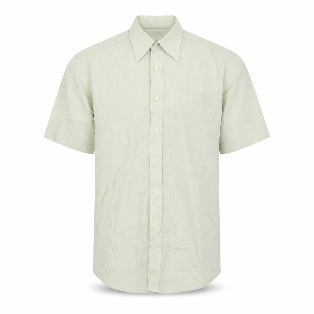 Mens UK Size 14.5 BHS Green  Button-Up Short Sleeve Casual Shirt