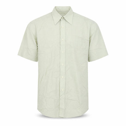 Mens UK Size 14.5 BHS Green  Button-Up Short Sleeve Casual Shirt