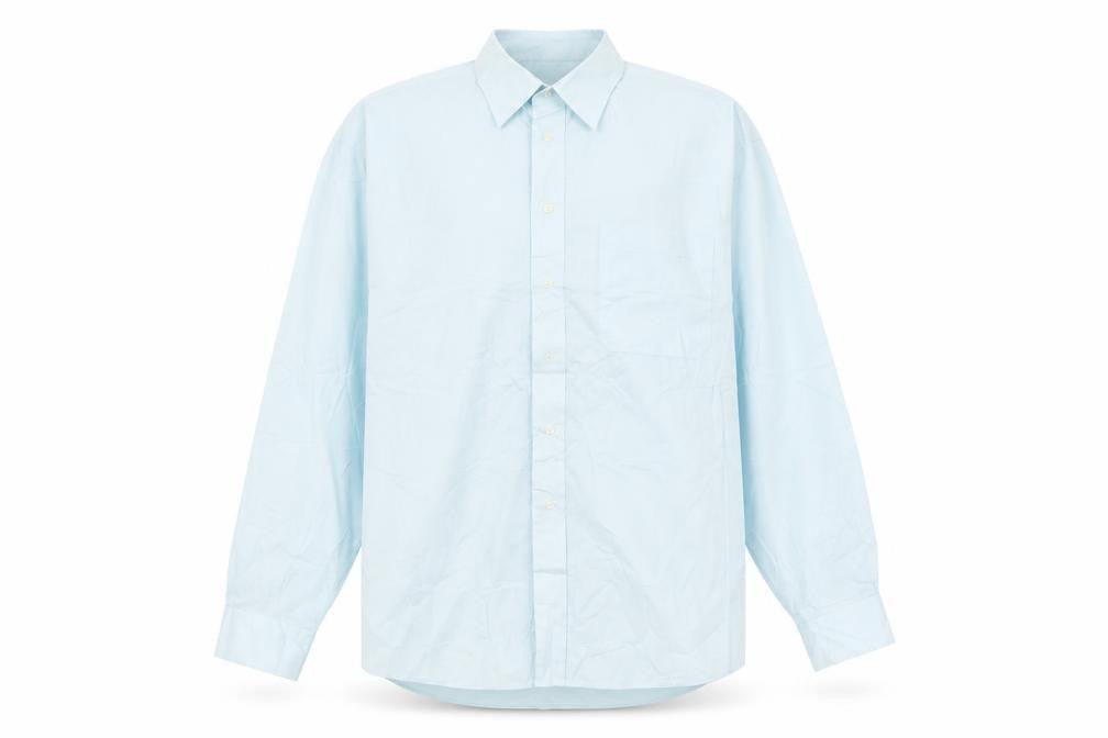 Mens UK Size 15.5 BHS Blue  Button-Up Long Sleeve Casual Shirt