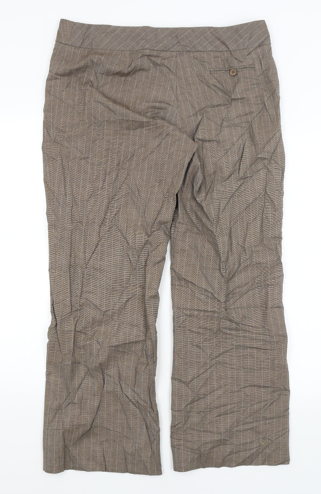 F&F Womens Brown Striped  Trousers  Size 14 L28 in