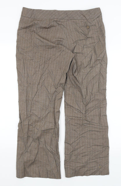F&F Womens Brown Striped  Trousers  Size 14 L28 in
