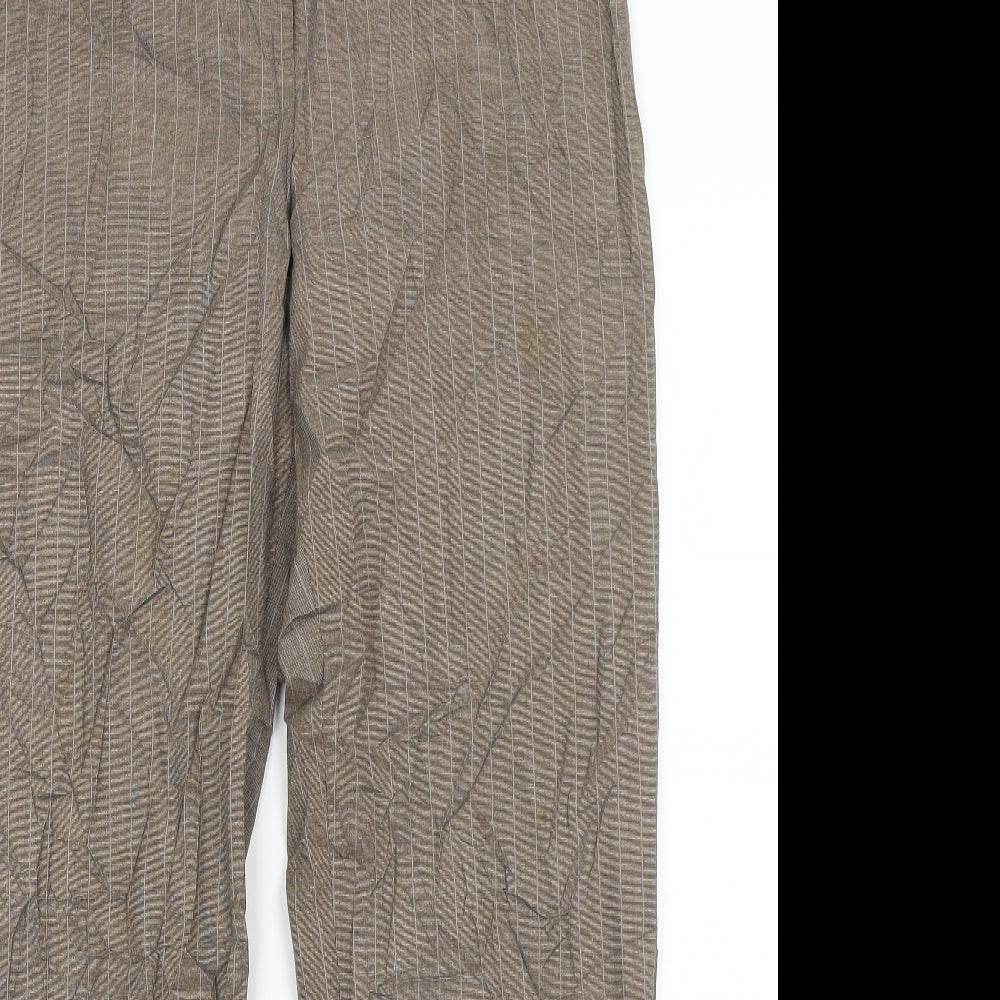 F&F Womens Brown Striped  Trousers  Size 14 L28 in
