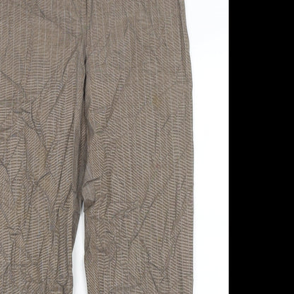 F&F Womens Brown Striped  Trousers  Size 14 L28 in