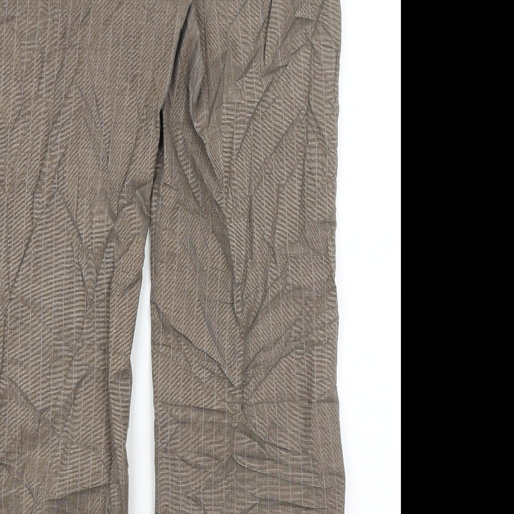 F&F Womens Brown Striped  Trousers  Size 14 L28 in