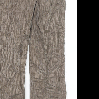 F&F Womens Brown Striped  Trousers  Size 14 L28 in
