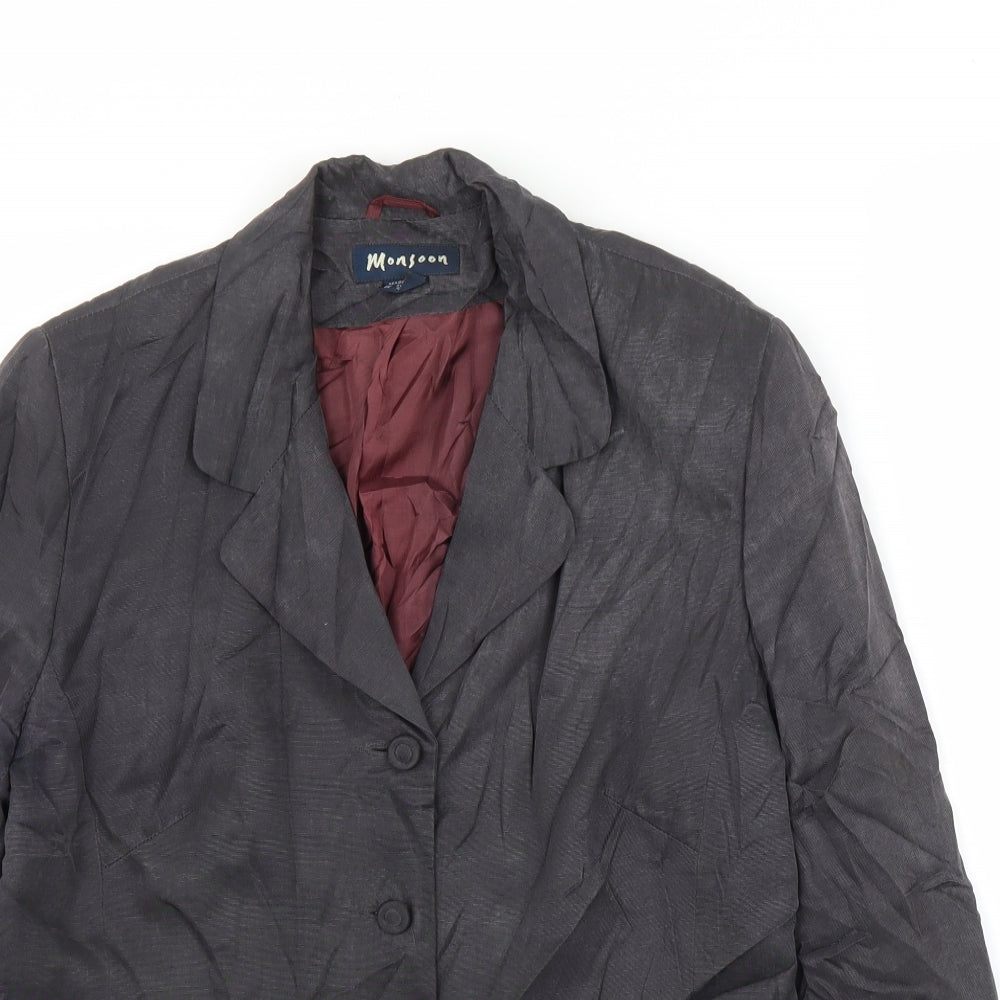 Monsoon Womens Grey   Jacket Blazer Size 14