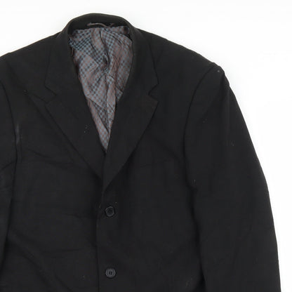 Henley & Knight Mens Black   Jacket Suit Jacket Size 40