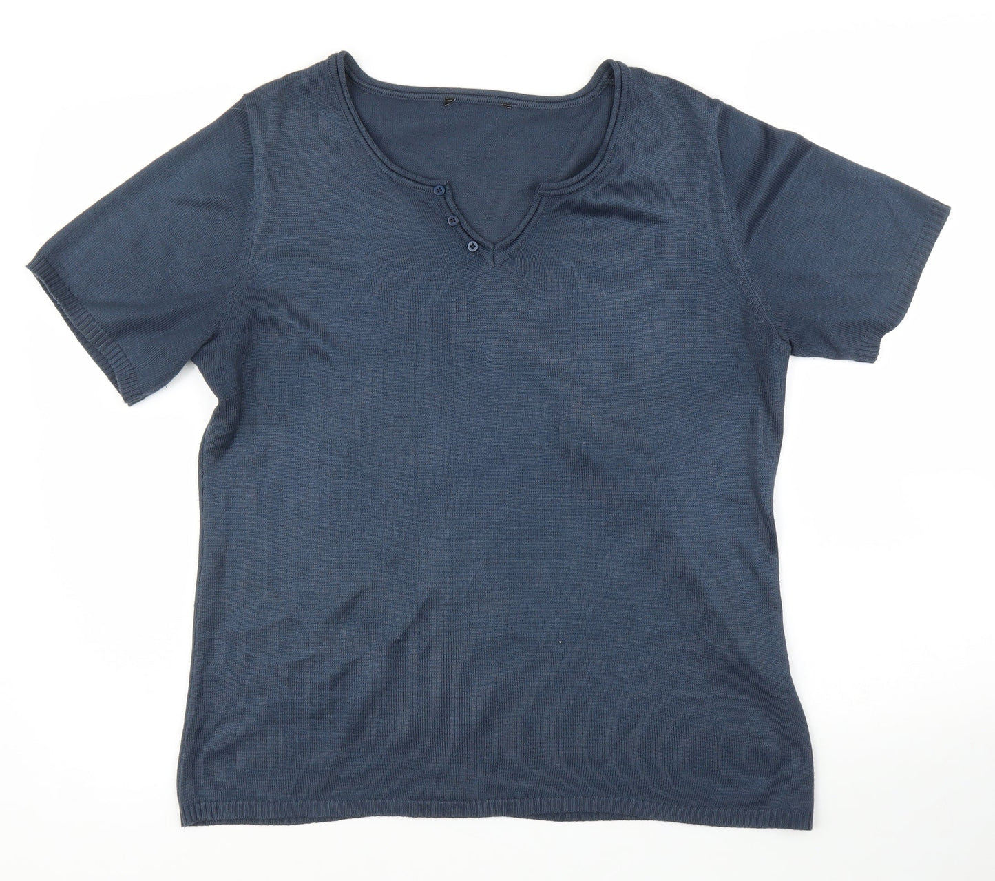 Womens UK Size L Preworn Blue Basic Blouse
