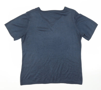 Womens UK Size L Preworn Blue Basic Blouse