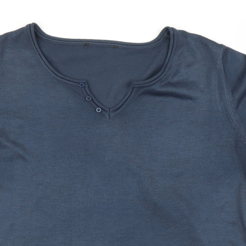 Womens UK Size L Preworn Blue Basic Blouse
