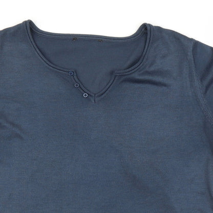 Womens UK Size L Preworn Blue Basic Blouse