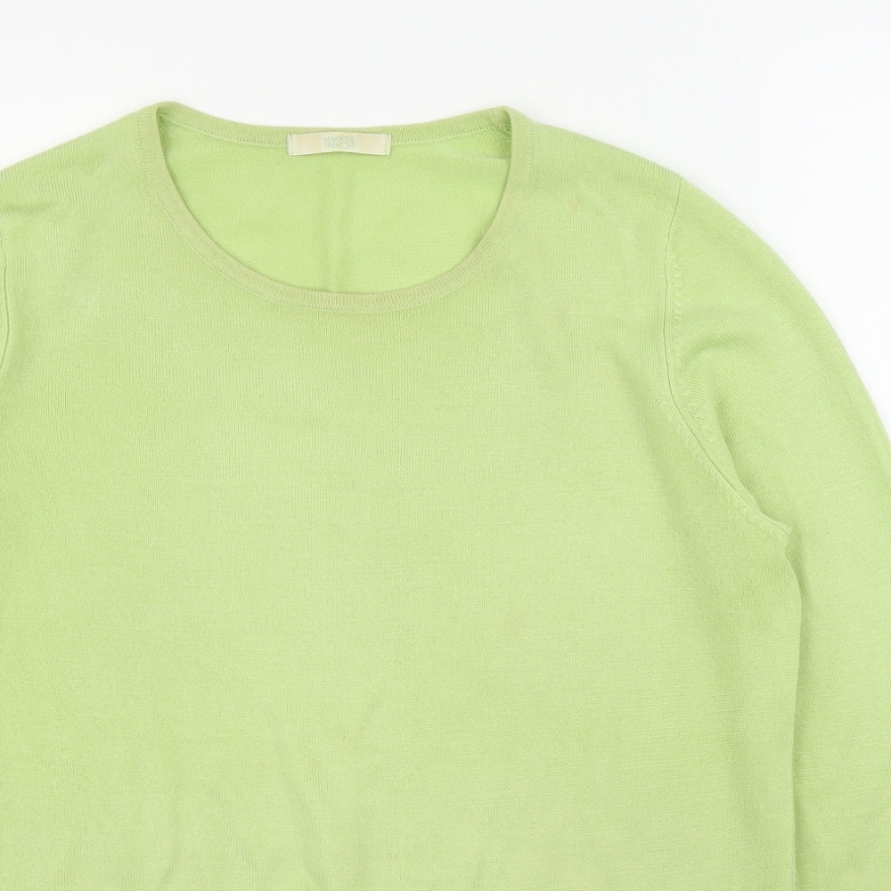Womens UK Size 12 M&S Green Pullover Jumper