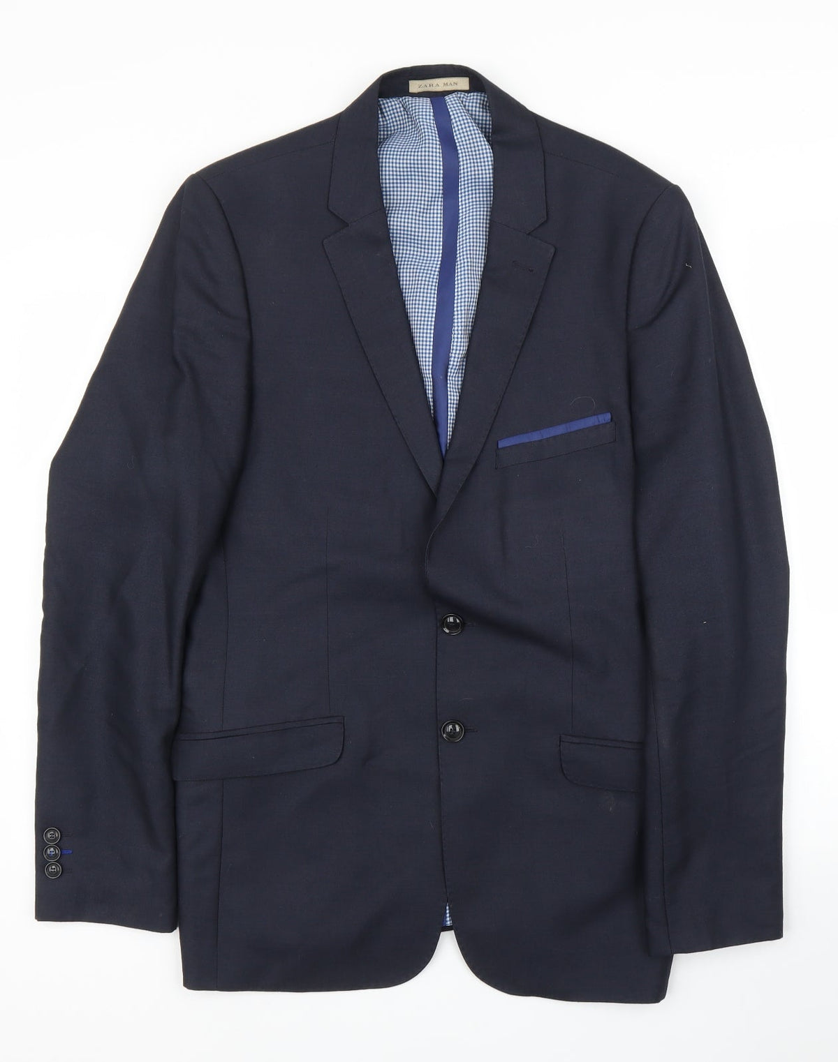Mens UK Size 38 Zara Regular Blue Suit Jacket