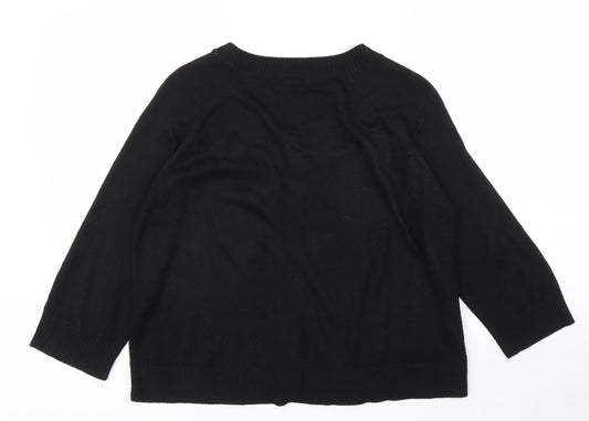 Womens UK Size 14 Papaya Black Pullover Jumper