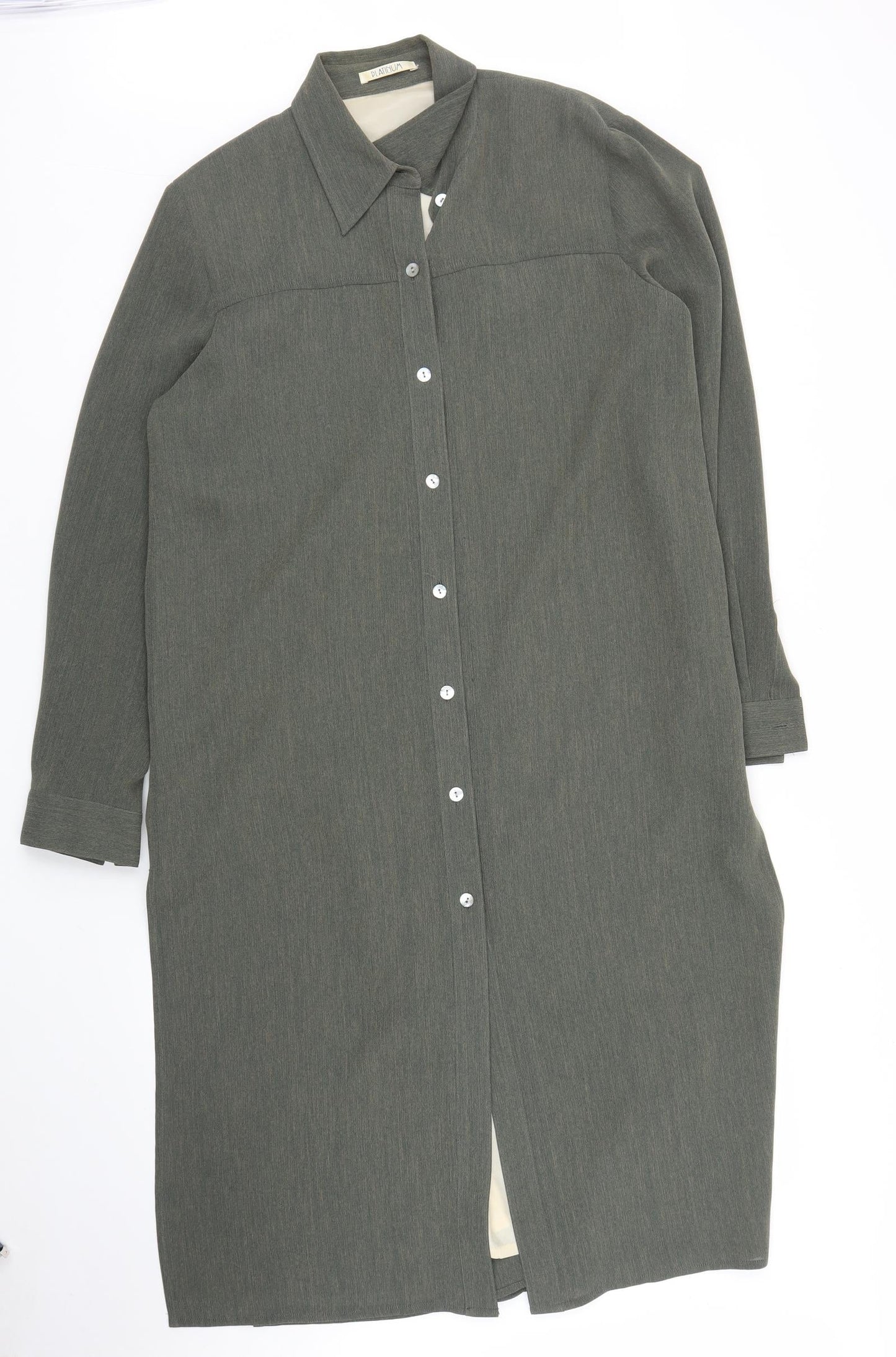 Womens UK Size 14 Platinum Green Cardigan Jumper