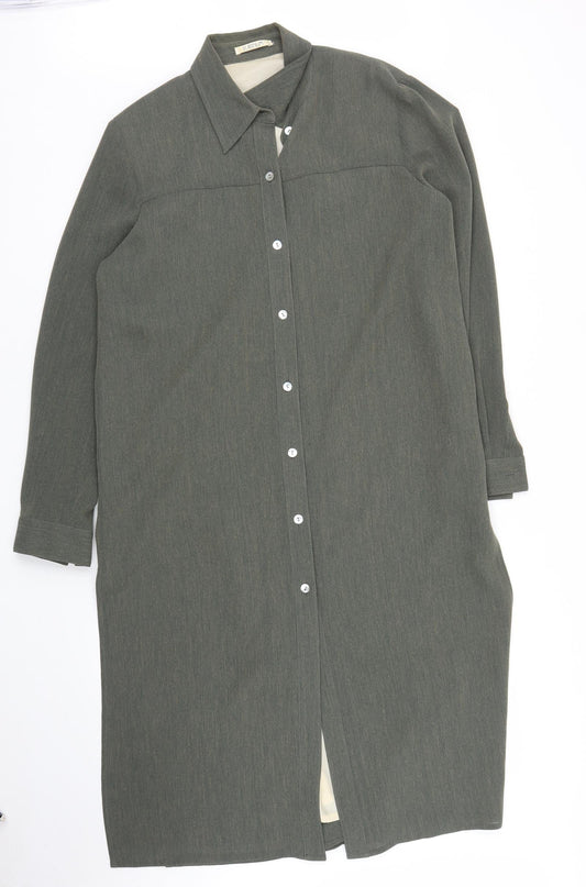 Womens UK Size 14 Platinum Green Cardigan Jumper