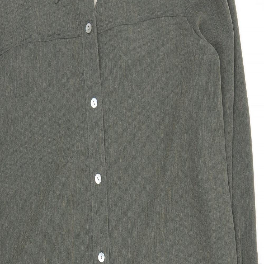 Womens UK Size 14 Platinum Green Cardigan Jumper