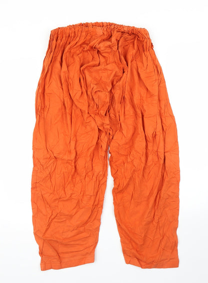 Womens UK Size M Preworn Regular Fit Capri Orange Trousers