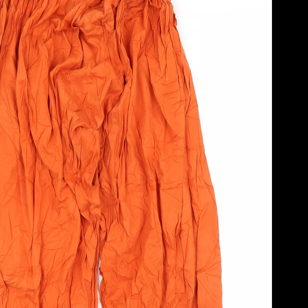 Womens UK Size M Preworn Regular Fit Capri Orange Trousers