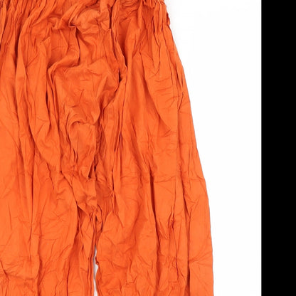 Womens UK Size M Preworn Regular Fit Capri Orange Trousers
