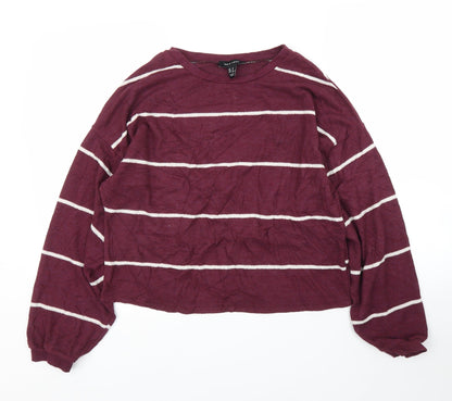 Womens UK Size M New Look Purple Pullover Jumper