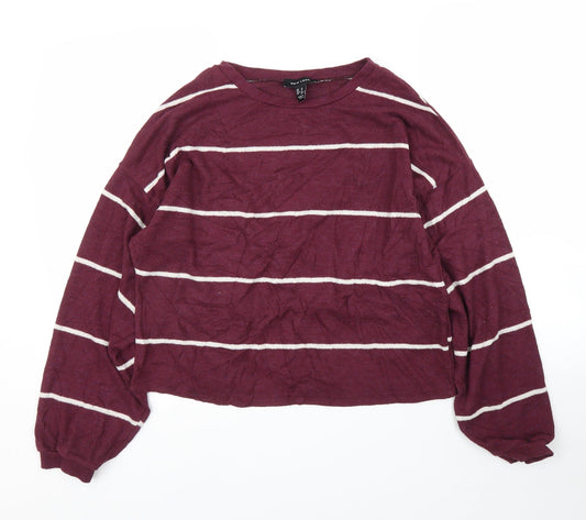 Womens UK Size M New Look Purple Pullover Jumper