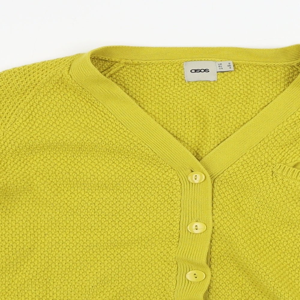 Womens UK Size 8 ASOS Yellow Cardigan Jumper