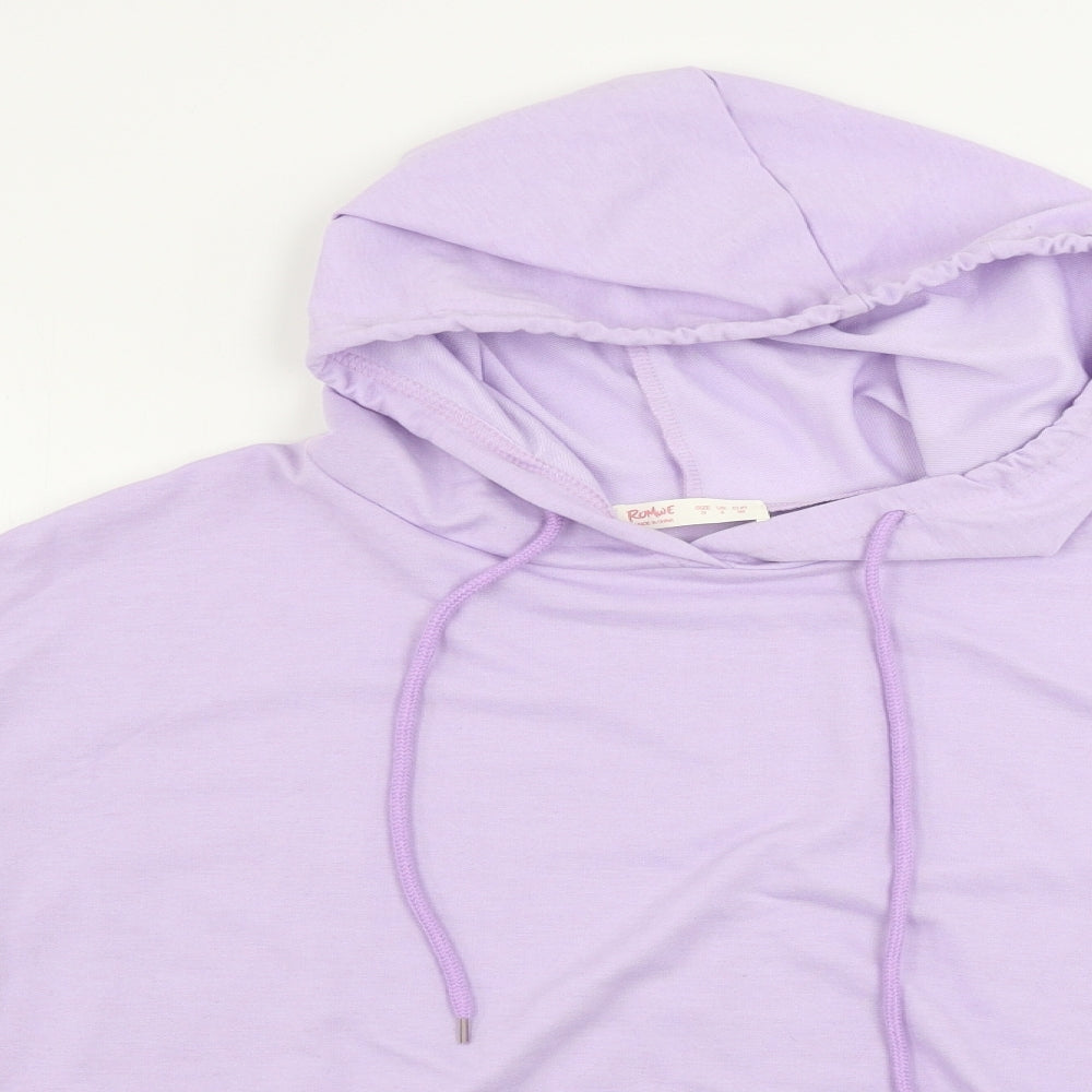 ROMWE Womens Purple   Pullover Hoodie Size 8
