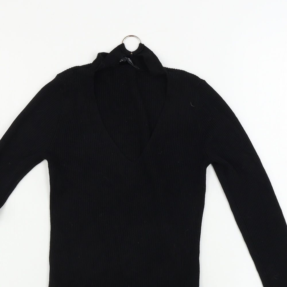 Womens UK Size 6 Miss Selfridge Black Pullover Jumper