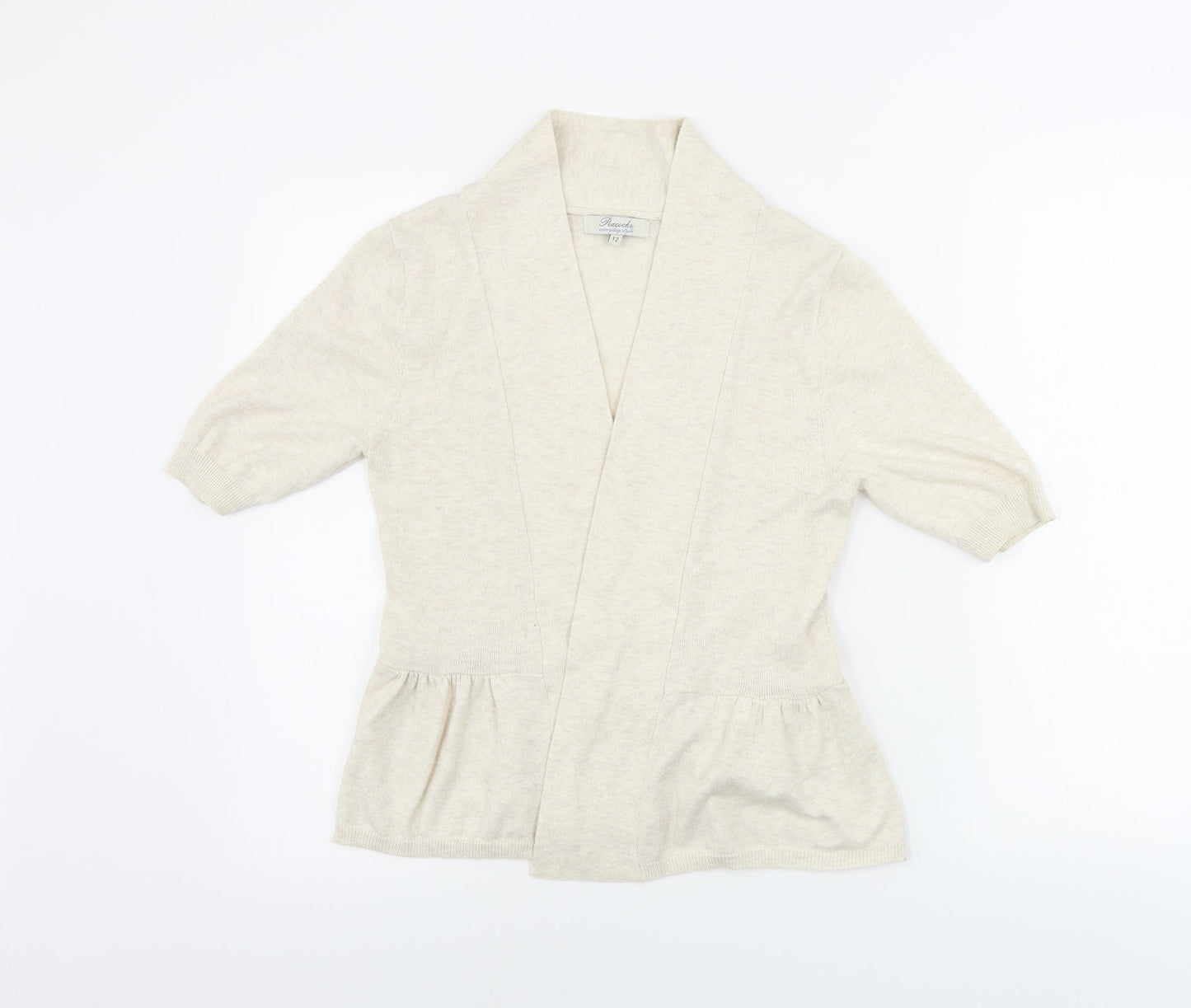 Womens UK Size 12 Peacocks Beige Cardigan Jumper