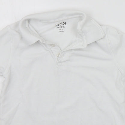 Marks and Spencer Girls White   Basic Polo Size 7-8 Years