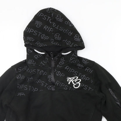 Ribstop Boys Black   Pullover Hoodie Size L